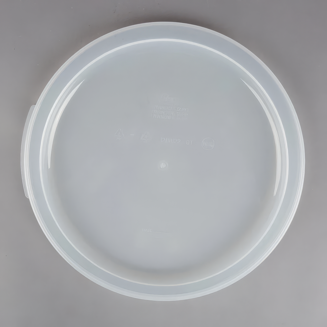 22 Qt Commercial Food Storage Container w/ Lid Set - CLEAR Round Polycarbonate, NSF for Kitchen Organization