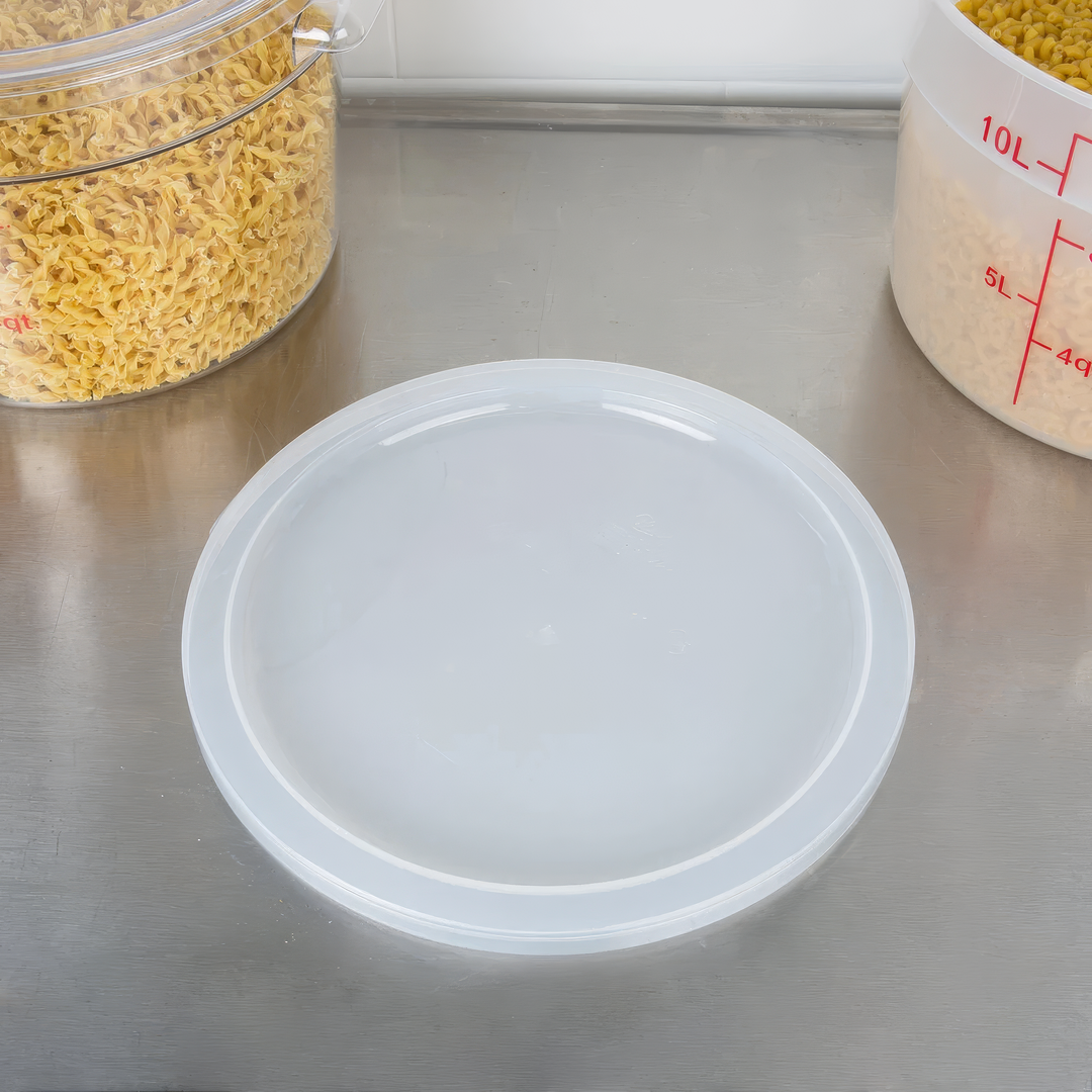 22 Qt Commercial Food Storage Container w/ Lid Set - CLEAR Round Polycarbonate, NSF for Kitchen Organization