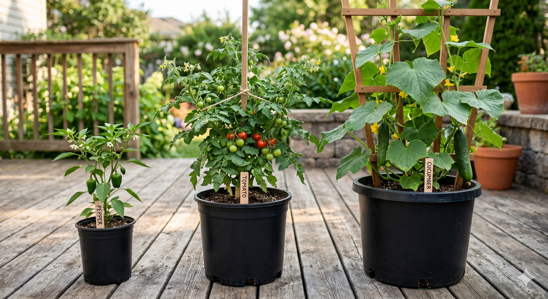 The Best Pot Size for Tomatoes, Peppers, and Cucumbers - Green Oasis
