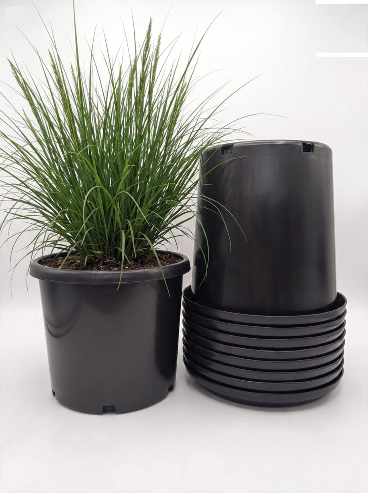 10 Gallon Nursery Pots - Premium Black Plastic Plant Pots, Commercial Grade with Drainage Holes - Green Oasis