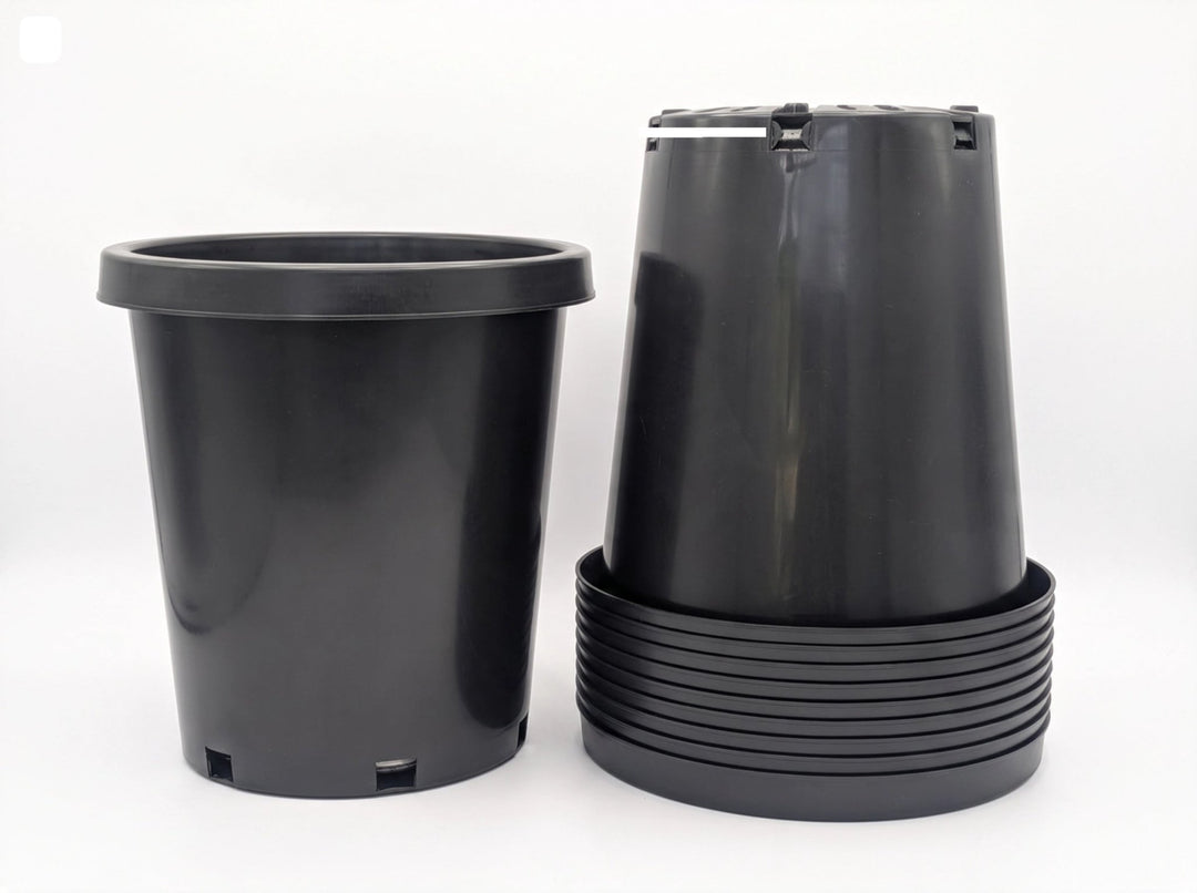 15 Gallon Heavy Duty Nursery Pots – Commercial Grade Black Plastic Plant Containers - Green Oasis