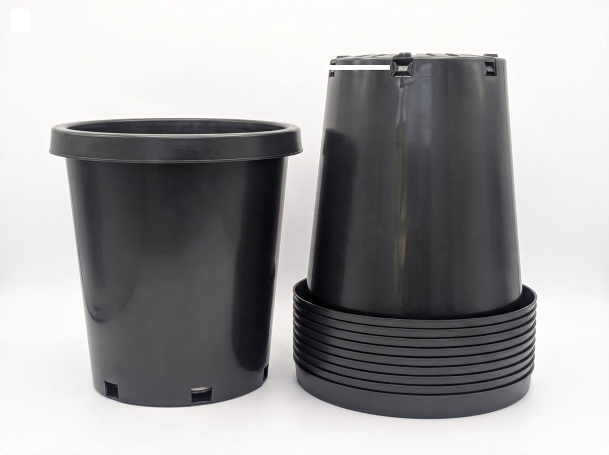 15 Gallon Heavy Duty Nursery Pots – Commercial Grade Black Plastic Plant Containers