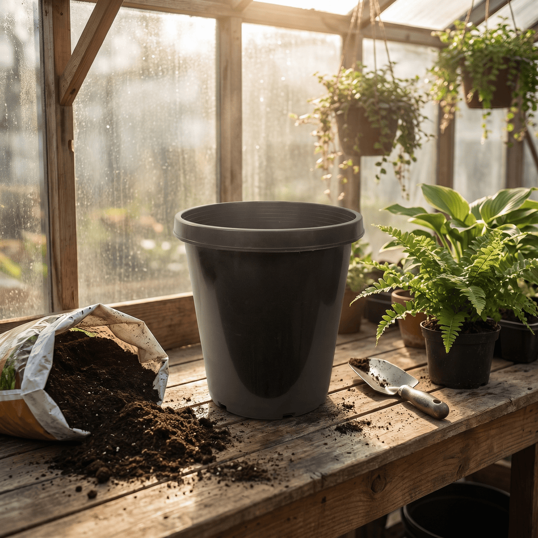 15 Gallon Heavy Duty Nursery Pots – Commercial Grade Black Plastic Plant Containers - Green Oasis
