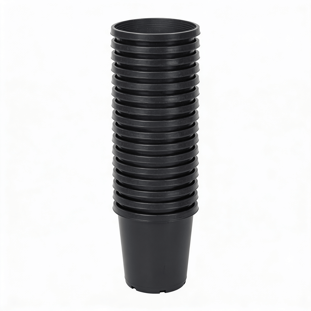 15 Gallon Heavy Duty Nursery Pots – Commercial Grade Black Plastic Plant Containers - Green Oasis
