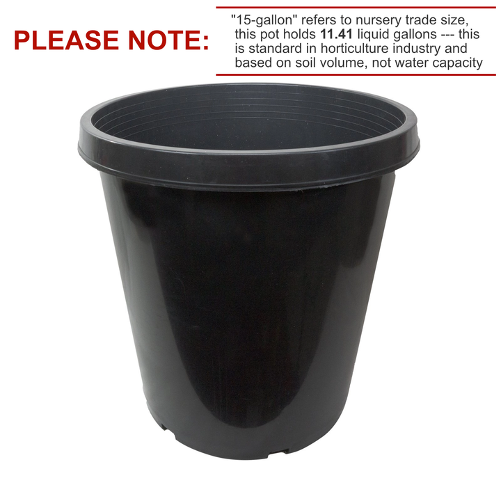 15 Gallon Tall Black Garden Pot – Heavy-Duty Plastic