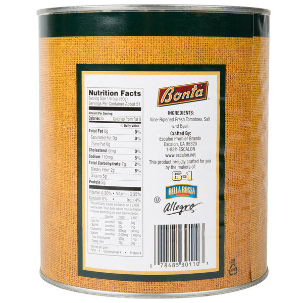 Bonta Pizza Sauce with Basil 107 oz