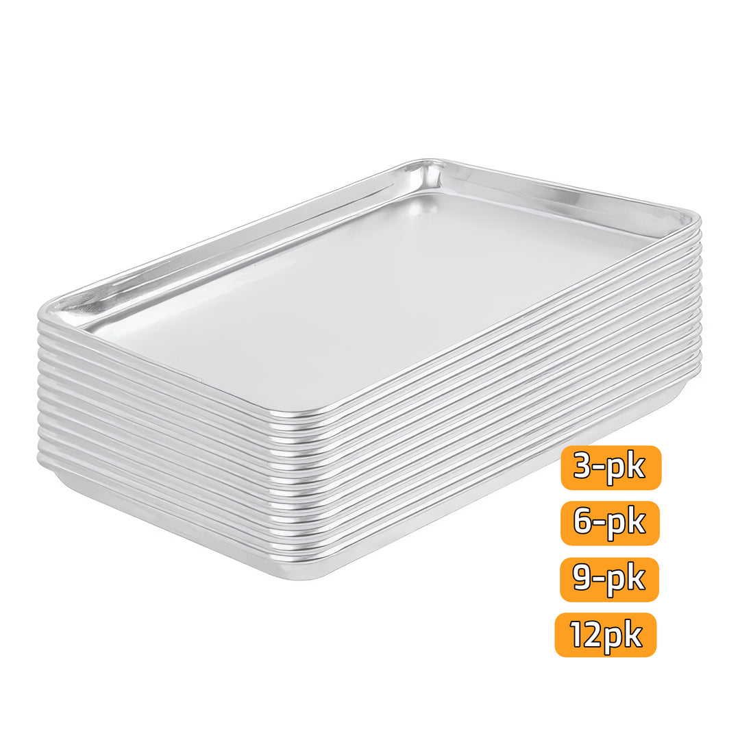 Baking Sheet Pan - (13" x 18") Commercial Grade 19-Gauge Aluminum, Anti-Warp Construction, Restaurant Quality Cookie Sheet for Home Baking