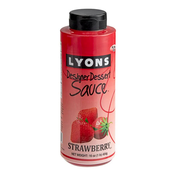 Lyons Designer Dessert Strawberry Flavoring Sauce 12 fl. oz. (16 oz.) - (Case of 12)