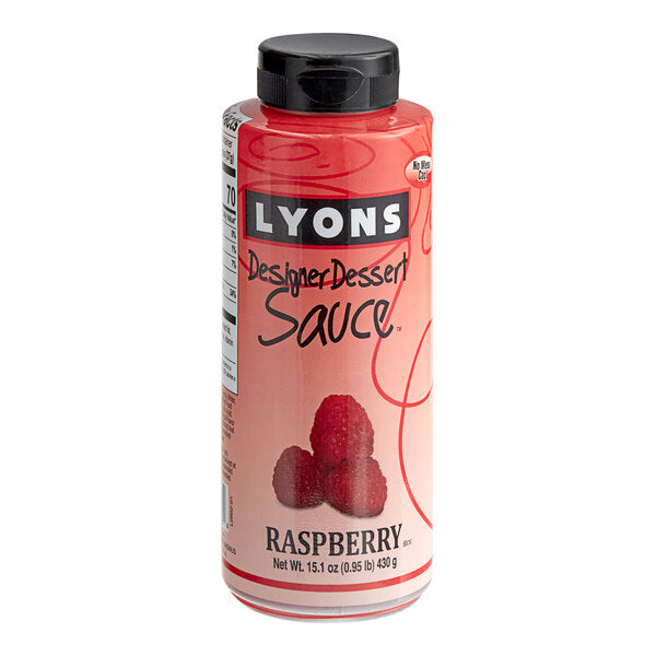 Lyons Designer Dessert Raspberry Flavoring Sauce 12 fl. oz. (15.1 oz.) - 12/Case