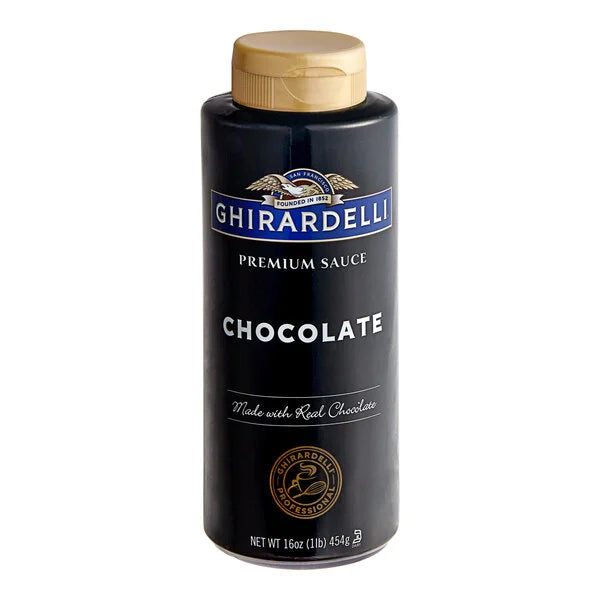 Ghirardelli Black Label Chocolate Flavoring Sauce 12 fl. oz. (16 oz.) - (12/Case)