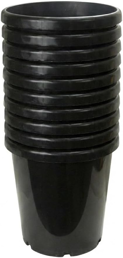 Green Oasis - 7 Gallon Professional Nursery Pots with Drainage Holes - Heavy Duty Black Plastic Plant Containers for Indoor/Outdoor Growing