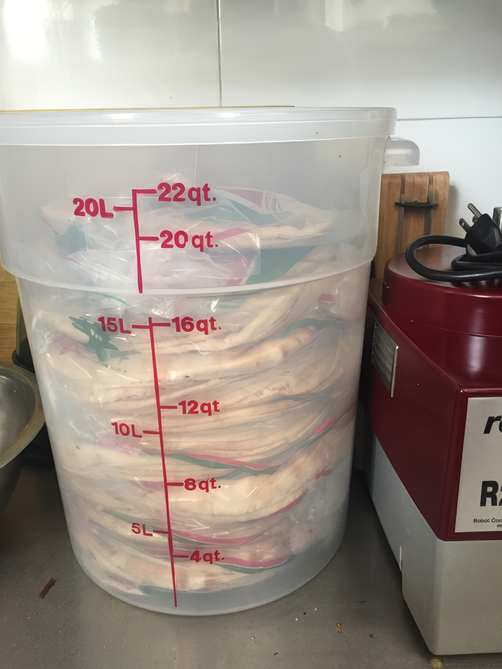 22 Qt Commercial Food Storage Container with Lid Set - TRANSLUCENT Round Polypropylene, NSF, BPA-Free for Kitchen Organization