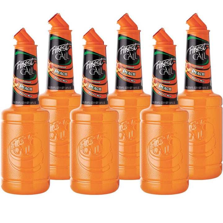 Finest Call 1 Liter Premium Peach Puree Mix, (Pack Of 6)