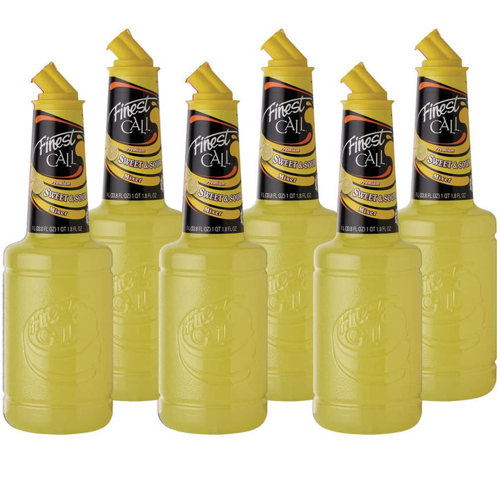 Finest Call 1 Liter Premium Sweet and Sour Mix (33.8 Fl Oz), (Pack Of 6)
