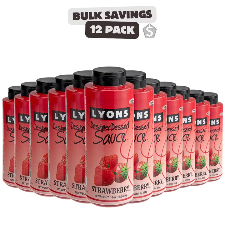 Lyons Designer Dessert Strawberry Flavoring Sauce 12 fl. oz. (16 oz.) - (Case of 12)