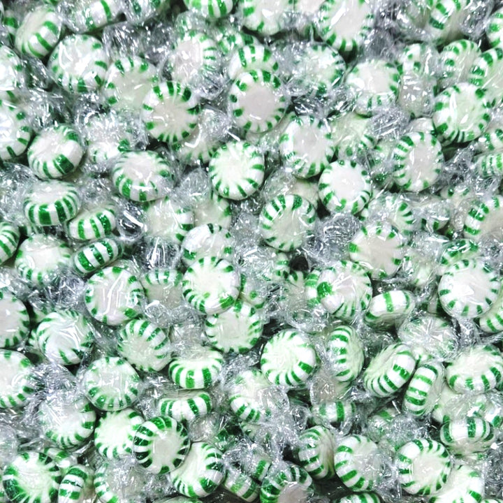 Green & White Individually Wrapped Spearmint Starlight Mints Value Pack |  Bulk 6 Pound Bag