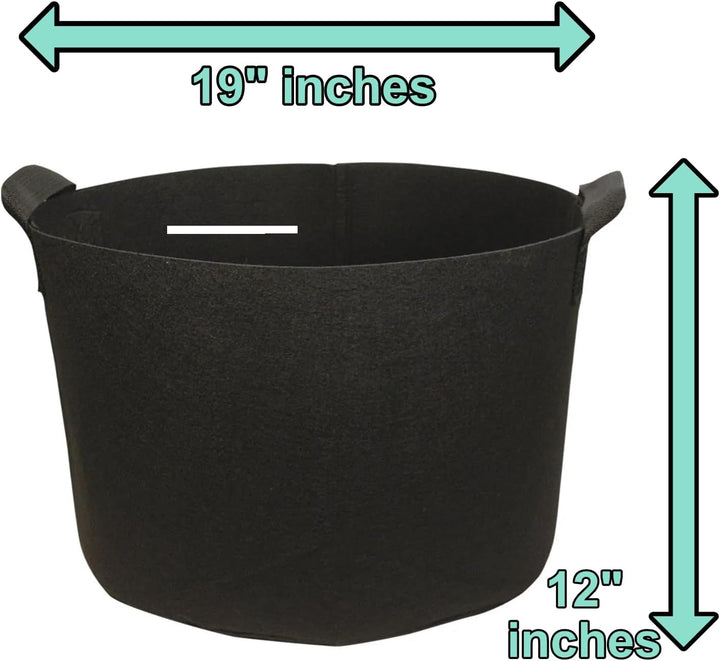 Green Oasis 15 gallon fabric grow bag with triple-stitched nylon handles