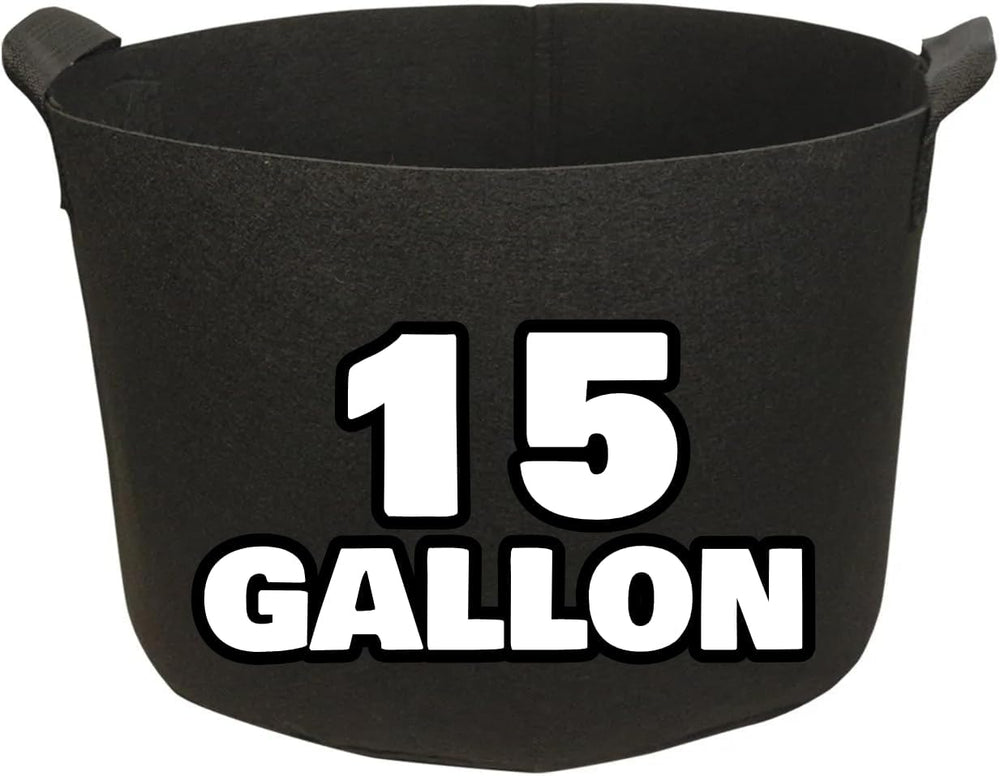 15 gallon heavy-duty grow bag side view showing breathable fabric – Green Oasis