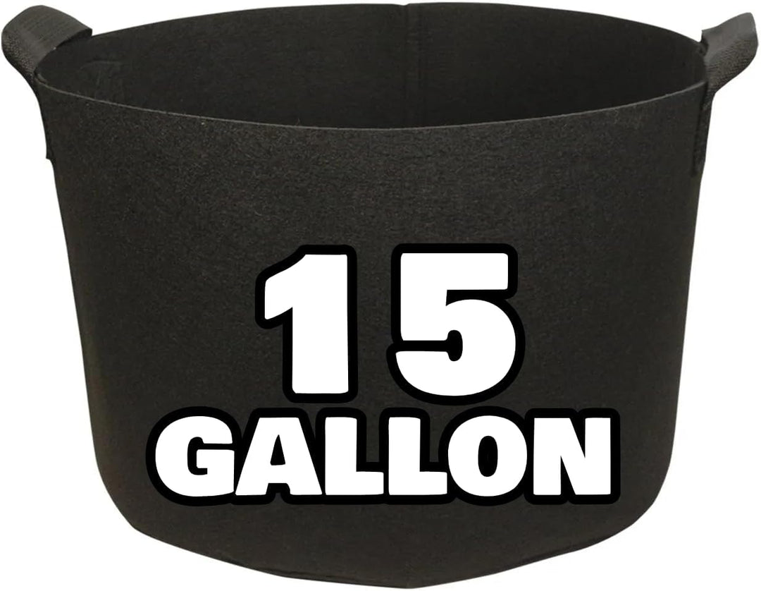 15 gallon heavy-duty grow bag side view showing breathable fabric – Green Oasis