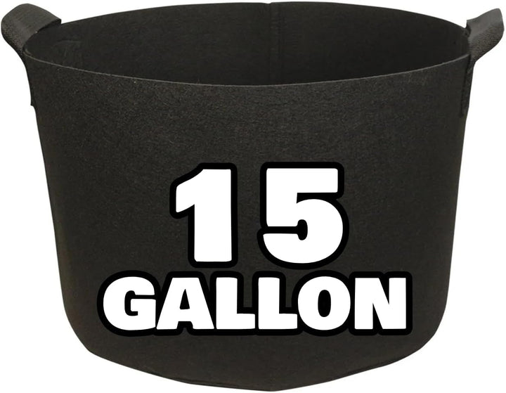 15 gallon heavy-duty grow bag side view showing breathable fabric – Green Oasis