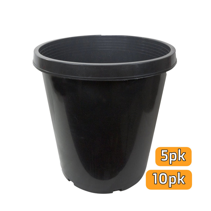 15 Gallon Heavy Duty Nursery Pots – Commercial Grade Black Plastic Plant Containers (5 pack) & (10 pack)