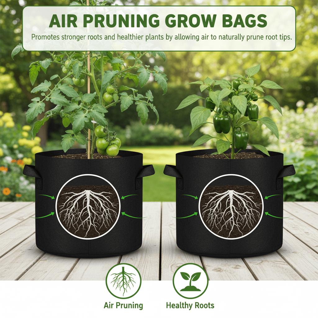 Green Oasis | 25 Gallon Fabric Grow Bags | Heavy Duty Pots with Handles for Vegetables, Fruits & Flowers - Green Oasis