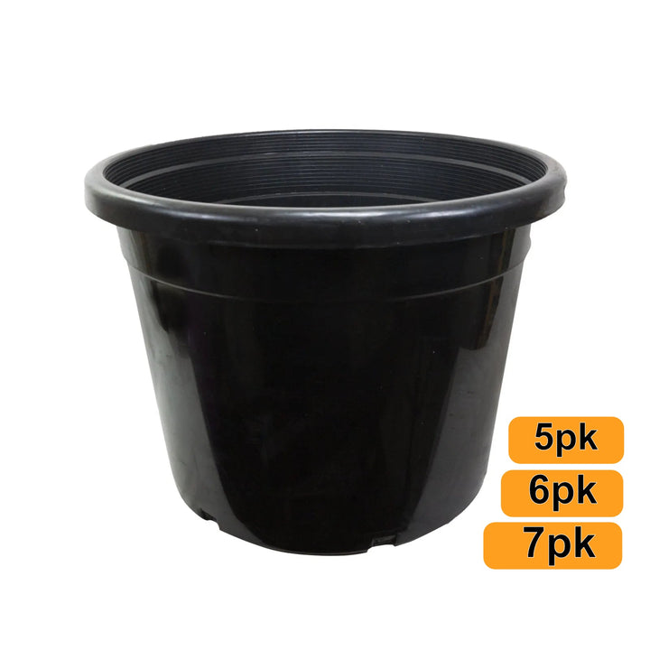 Green Oasis - 25 Gallon Nursery Pots - Premium Heavy Duty Injection Molded Black Plastic Planter Containers with Drainage Slots - 25" x 18.5" - Green Oasis