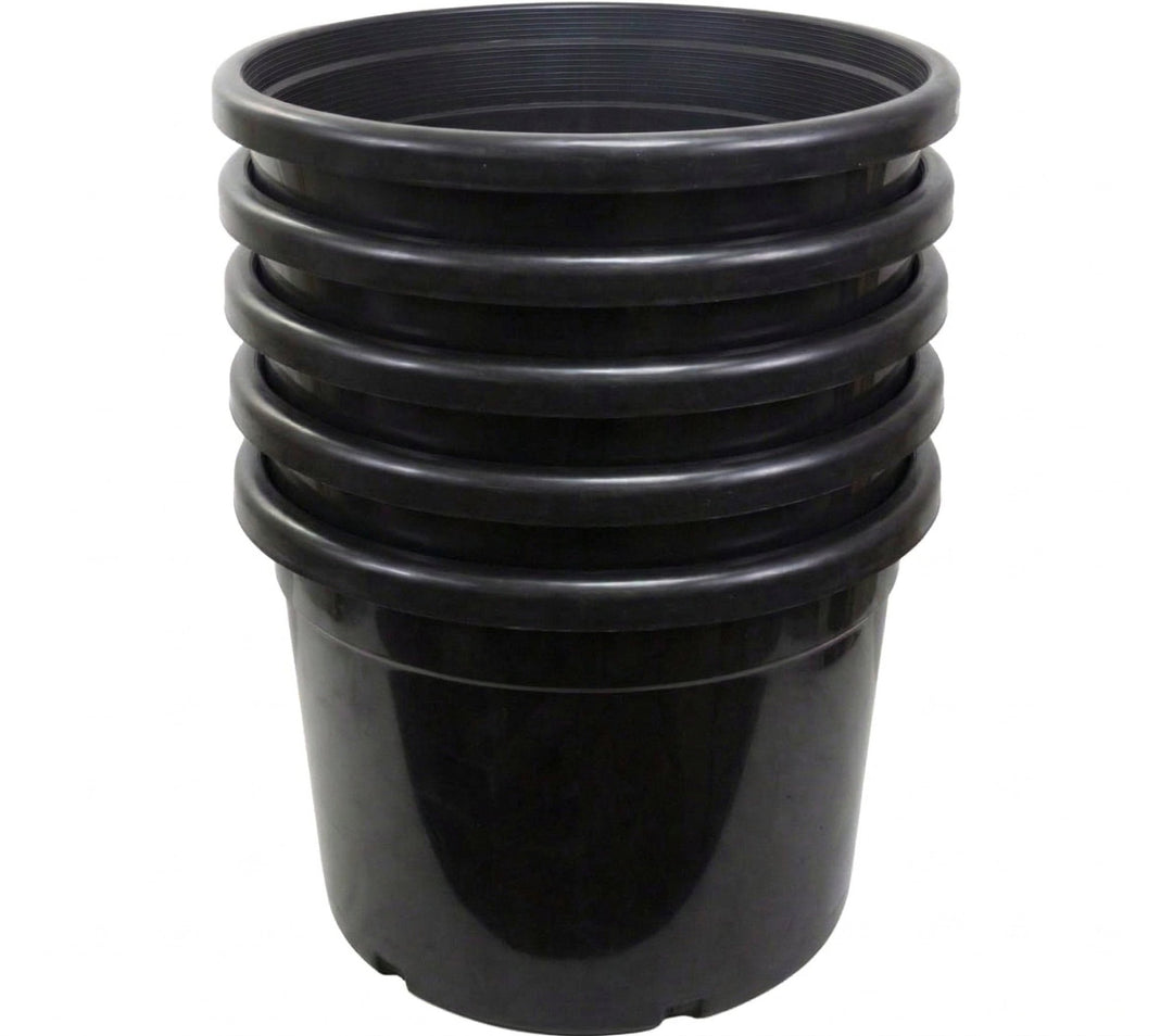 Green Oasis - 25 Gallon Nursery Pots - Premium Heavy Duty Injection Molded Black Plastic Planter Containers with Drainage Slots - 25" x 18.5" - Green Oasis