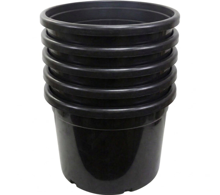 Green Oasis - 25 Gallon Nursery Pots - Premium Heavy Duty Injection Molded Black Plastic Planter Containers with Drainage Slots - 25" x 18.5" - Green Oasis