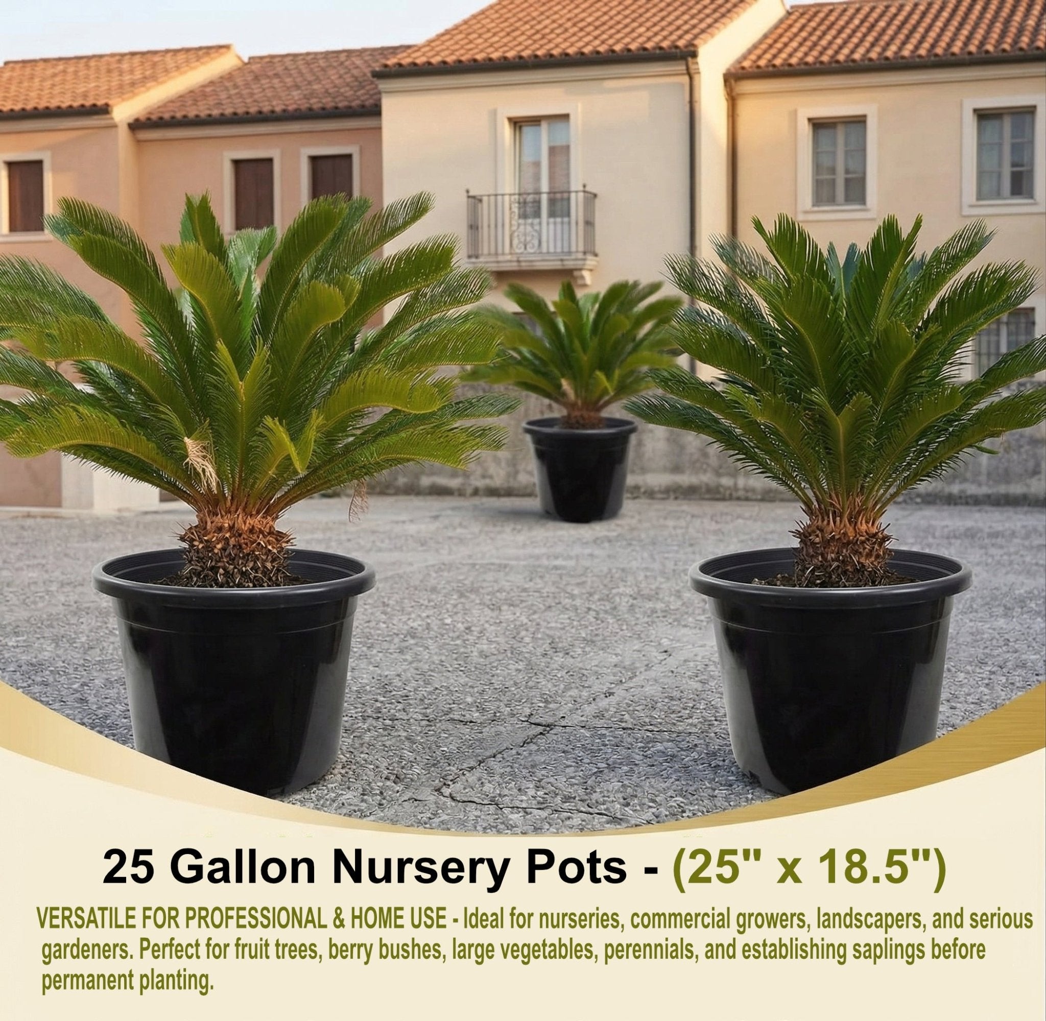 Green Oasis - 25 Gallon Nursery Pots - Premium Heavy Duty Injection Mo