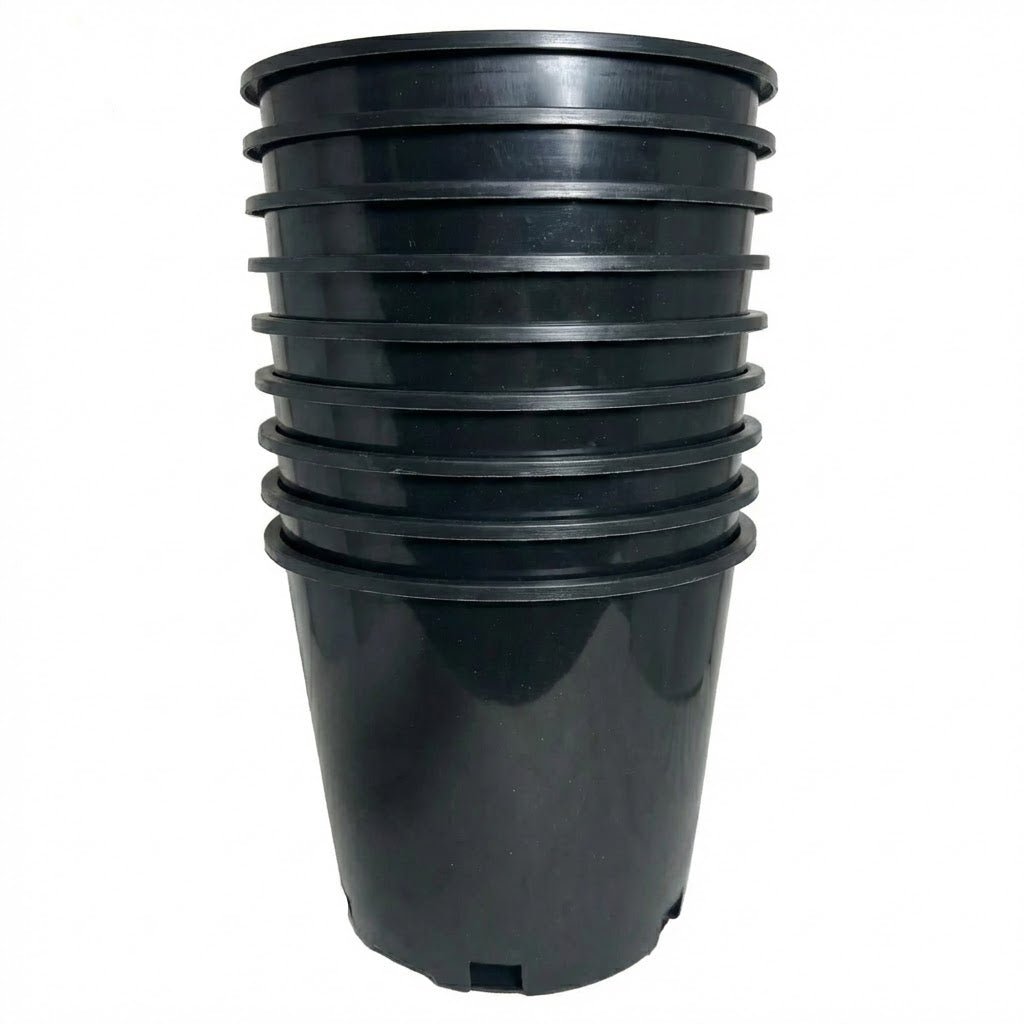 3-gallon black nursery pot side view with thick injection-molded walls