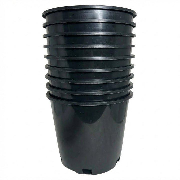 3-gallon black nursery pot side view with thick injection-molded walls